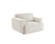 Sweeek: Fauteuil velours côtelé blanc crème - coussin fourni à 279,99€ (au lieu de 399,99€)
