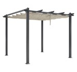 Cdiscount: Pergola toit rétractable CORDOBA - Aluminium, toile polyester, beige, 3x3 m à 219,99€