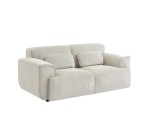 Sweeek: Canapé 2 places velours côtelé blanc crème à 439,99€ (au lieu de 549,99€)