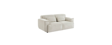 Sweeek: Canapé 2 places velours côtelé blanc crème à 439,99€ (au lieu de 549,99€)