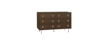 Sweeek: Commode vintage décor bois et acier 6 tiroirs noyer à 199,99€ (au lieu de 249,99€)