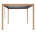 Cdiscount: Pergola bioclimatique GAYA - Structure aluminium et acier, aspect bois, 3 x 3 m à 799,99€