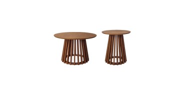 Sweeek: Set de 2 tables basses rondes noyer Ø40cm et Ø60cm à 97,49€ (au lieu de 129,99€)