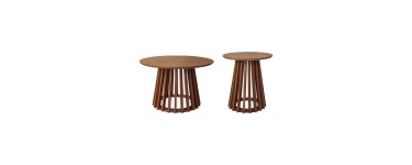 Sweeek: Set de 2 tables basses rondes noyer Ø40cm et Ø60cm à 97,49€ (au lieu de 129,99€)