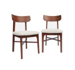 Sweeek: Lot de 2 chaises vintage bois d'hévéa et bouclette noyer à 143,99€ (au lieu de 179,99€)