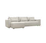 Sweeek: Canapé d'angle convertible réversible 5 places velours côtelé greige à 899,99€ (au lieu de 999,99€)