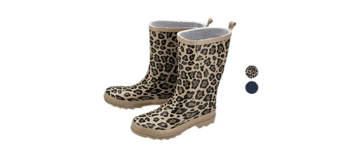 LIDL: ESMARA Bottes de pluie femme - léopard ou bleu marine à 12,99€ (au lieu de 14,99€)