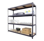 Castorama: Étagère de garage en métal gris, 4 plateaux en bois, charge 1200 kg à 59,90€ (au lieu de 119,90€)