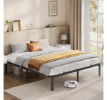 Amazon: Cadre de lit 160x200 cm avec sommier - Métal, rangement dessous, noir mat à 65,69€