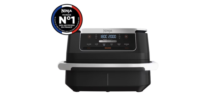 SharkNinja: Friteuse sans huile Ninja FlexDrawer AF550EU - Double Bac, 6,6L à 118,67€ (au lieu de 159,99€)