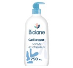 Amazon: Gel douche Biolane bébé corps et cheveux 2 en 1 - 750ml, peaux sensibles à 3,74€ (au lieu de 5,34€)
