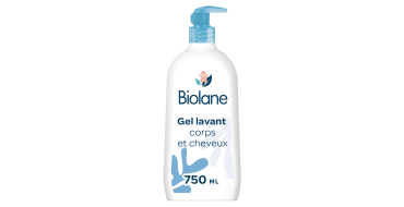 Amazon: Gel douche Biolane bébé corps et cheveux 2 en 1 - 750ml, peaux sensibles à 3,74€ (au lieu de 5,34€)