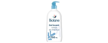 Amazon: Gel douche Biolane bébé corps et cheveux 2 en 1 - 750ml, peaux sensibles à 3,74€ (au lieu de 5,34€)