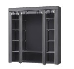 JoyBuy: JOYFURNOS Armoire en tissu portable grise - 45x150x175 cm, 12 compartiments à 28,99€