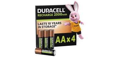 Amazon: 4 Piles rechargeables Duracell AA 2500 mAh NiMH à 9,26€ (au lieu de 15€)