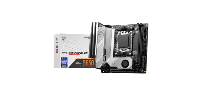 Amazon: Carte mère MSI MPG B650I Edge WiFi - Mini-ITX AM5, DDR5, Wi-Fi 6E à 169,99€ (au lieu de 250,28€)