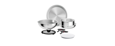 Amazon: Batterie de cuisine Tefal Ingenio Comfort Max - 8 pièces, acier inoxydable à 64,99€