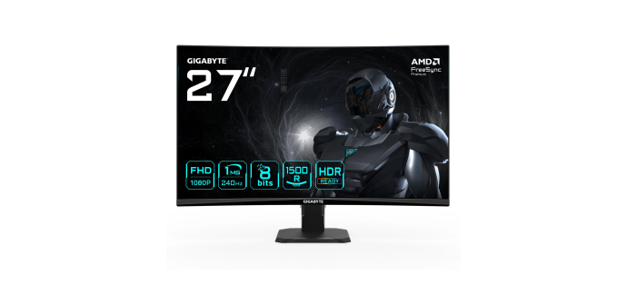 Amazon: Écran PC incurvé 27" Gigabyte GS27FC2 - FHD, 240Hz, 1ms à 119,99€ (au lieu de 233,87€)