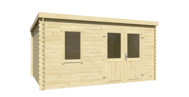 Castorama: Abri de jardin Klikstrom Linda bois naturel ép.34 mm - 12,2 m² à 1199,9€ (au lieu de 1649€)