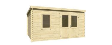 Castorama: Abri de jardin Klikstrom Linda bois naturel ép.34 mm - 12,2 m² à 1199,9€ (au lieu de 1649€)