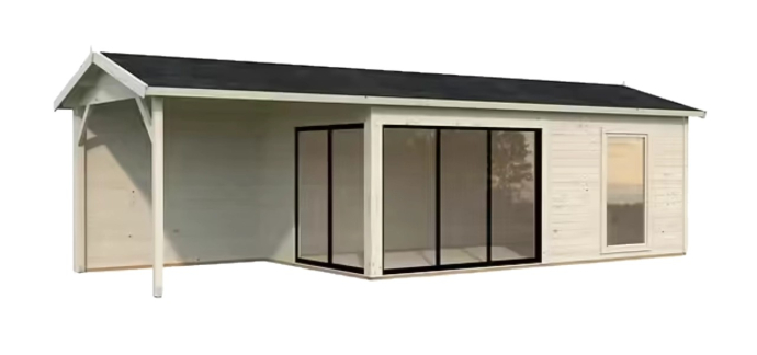 Bricomarché: Studio de jardin en bois Palmako Amanda - 17,1 m² + pergola 7,8 m² à 9040€ (au lieu de 11299€)