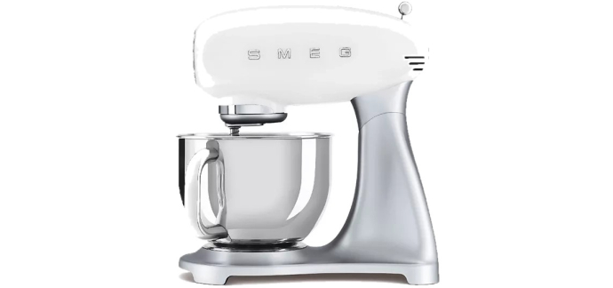Boulanger: Robot pâtissier Smeg SMF04WHEU - 800 W, bol inox 4,8L à 243,99€ (au lieu de 349,99€)