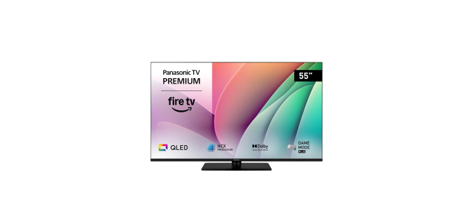 Amazon: TV 55" Panasonic TV-55W80AEZC - QLED 4K, Fire TV, Dolby Vision/Atmos à 449€ (au lieu de 599€)