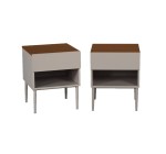 Sweeek: Lot de 2 tables de chevet métal et décor bois gris/noyer à 79,99€ (au lieu de 99,99€)
