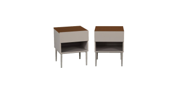 Sweeek: Lot de 2 tables de chevet métal et décor bois gris/noyer à 79,99€ (au lieu de 99,99€)
