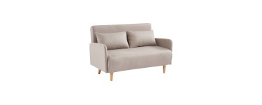 Sweeek: Canapé convertible en tissu beige 2 places à 279,99€ (au lieu de 349,99€)