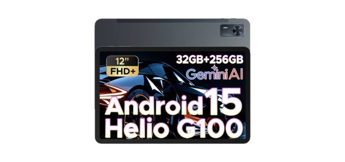JoyBuy: DOOGEE Tab E3+ tablette Android 15, 12 pouces FHD+, Helio G100, 32GB+256GB, batterie 8800mAh à 179,9