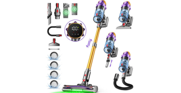 JoyBuy: Daynee Aspirateur sans fil 65 kPa/70 min avec écran, tuyau 1 m, brosse anti-enchevêtrement, HEPA*4 à