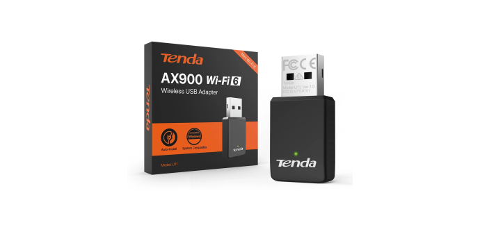 Amazon: Clé USB WiFi 6 Tenda AX900 U11 - Double bande 5 GHz/2,4 GHz à 8,99€ (au lieu de 10,94€)