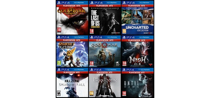 E.Leclerc: Sélection de jeux PlayStation Hits PS4 à 9,90€ (au lieu de 15,90€)