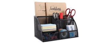 JoyBuy: Senhoglb Organiseur de bureau en maille métallique noire à 5,26€ (au lieu de 11,59€)