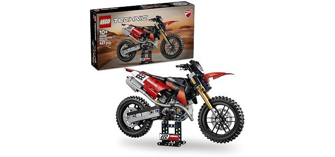 Amazon: LEGO® La Moto Ducati Desmo450 MX Factory (42238) à 41,99€ (au lieu de 49,99€)
