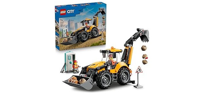 Amazon: LEGO® City Le Tractopelle Jaune (60480) à 21,99€ (au lieu de 29,99€)