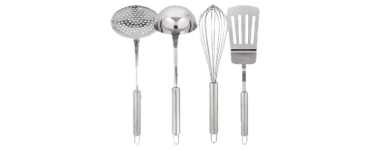LIDL: SILVERCREST Set d'ustensiles de cuisine 4 pièces - acier inoxydable à 9,99€ (au lieu de 14,99€)