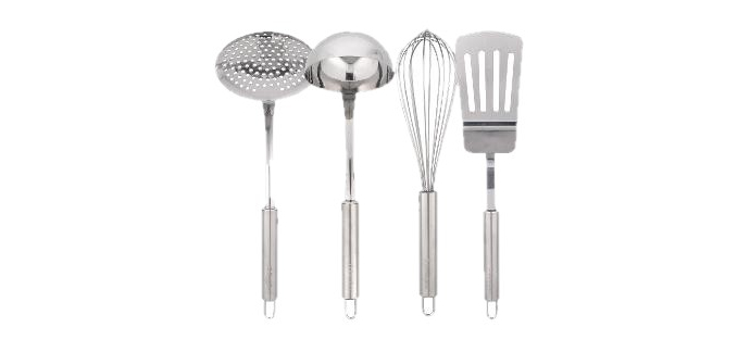 LIDL: SILVERCREST Set d'ustensiles de cuisine 4 pièces - acier inoxydable à 9,99€ (au lieu de 14,99€)