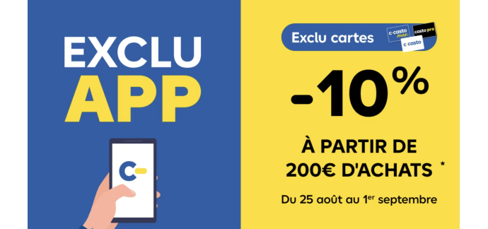 Castorama: 10% de réduction dès 200€ d'achat pour les porteurs de la carte C-Casto