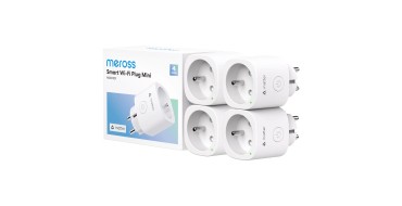 Amazon: Lot de 4 prises connectées Matter Meross - 16A, WiFi, HomeKit, Alexa, Google Home à 39,99€