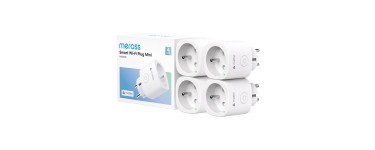 Amazon: Lot de 4 prises connectées Matter Meross - 16A, WiFi, HomeKit, Alexa, Google Home à 39,99€