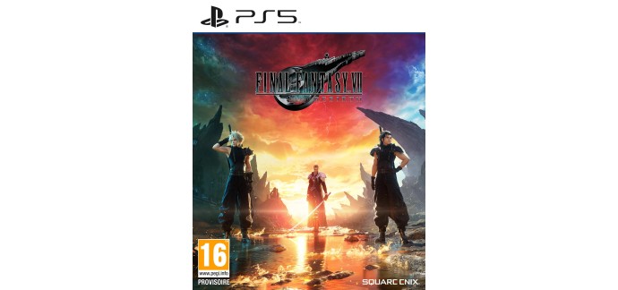 Amazon: Final Fantasy VII Rebirth Standard Édition PS5 à 24,99€ (au lieu de 45,88€)