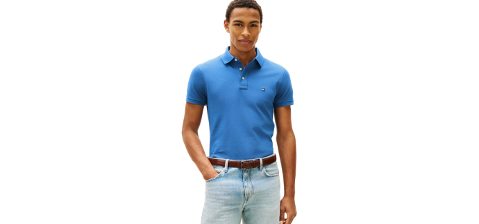Amazon: Polo Homme Tommy Hilfiger 1985 Slim Fit - Coton stretch, logo brodé à 32,94€ (au lieu de 47,9€)