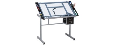 Amazon: Table à dessin inclinable Yaheetech - Verre trempé à 88,81€ (au lieu de 100,99€)