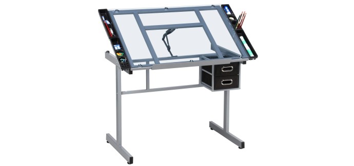 Amazon: Table à dessin inclinable Yaheetech - Verre trempé à 88,81€ (au lieu de 100,99€)