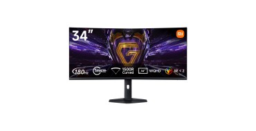 Amazon: Écran PC Gamer Incurvé 34" Xiaomi C34WQDA-RGGL - WQHD 219, 180 Hz, 1 ms, 1500R, FreeSync à 269€