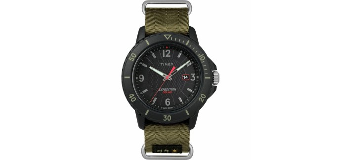 Amazon: Montre Solaire Timex Gallatin Solaire - 44mm, mouvement Quartz à 61,69€ (au lieu de 75,55€)