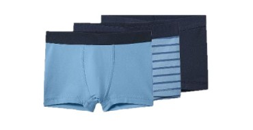 LIDL: LUPILU® Lot de 3 boxers petit garçon (bleu foncé/bleu, 2-4 ans) à 3,99€ (au lieu de 5,99€)