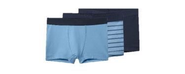LIDL: LUPILU® Lot de 3 boxers petit garçon (bleu foncé/bleu, 2-4 ans) à 3,99€ (au lieu de 5,99€)